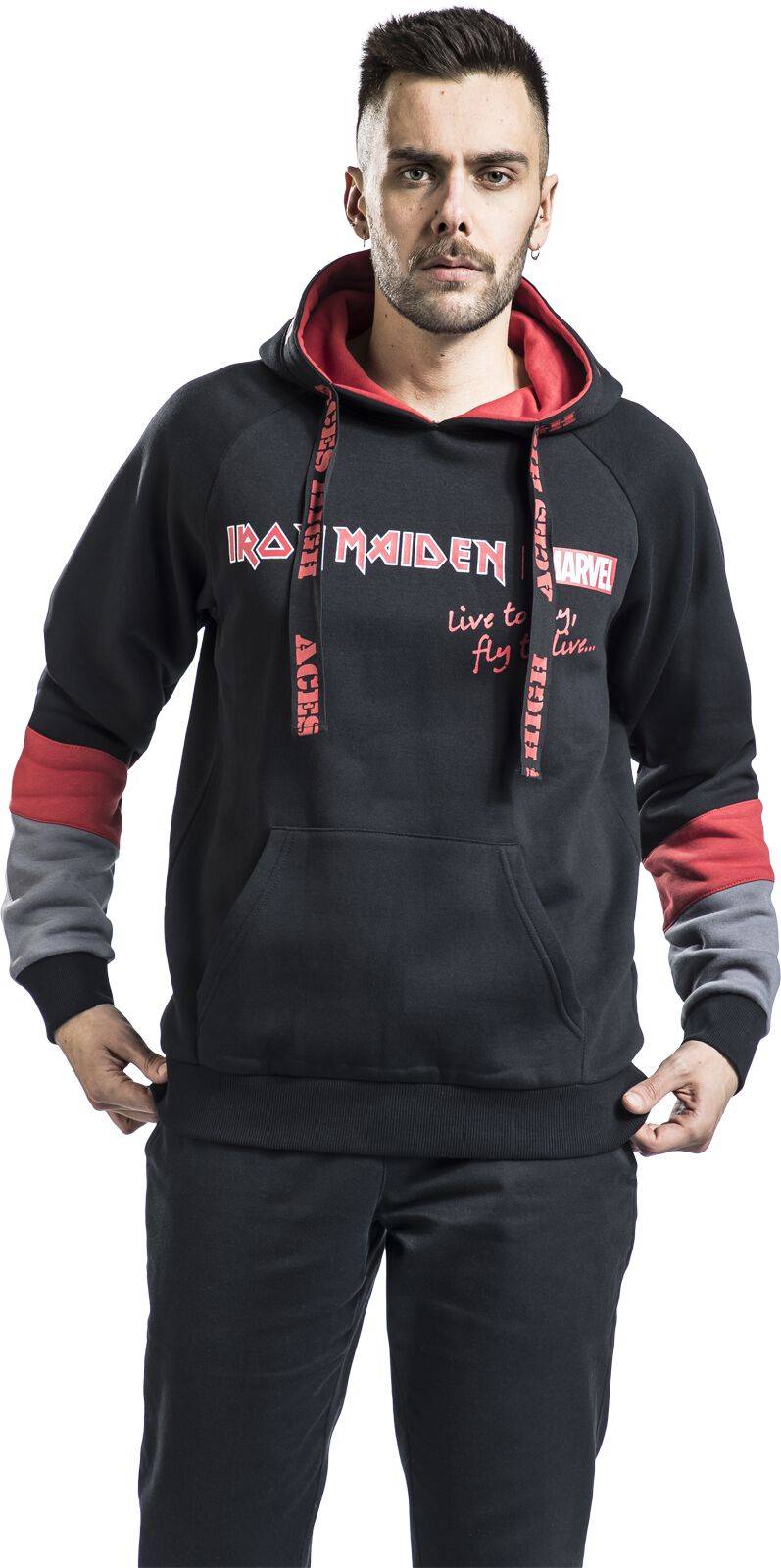 EMP "Iron Maiden X Marvel Collection" Kapuzenpullover Schwarz/grau/rot Von Iron Maiden
