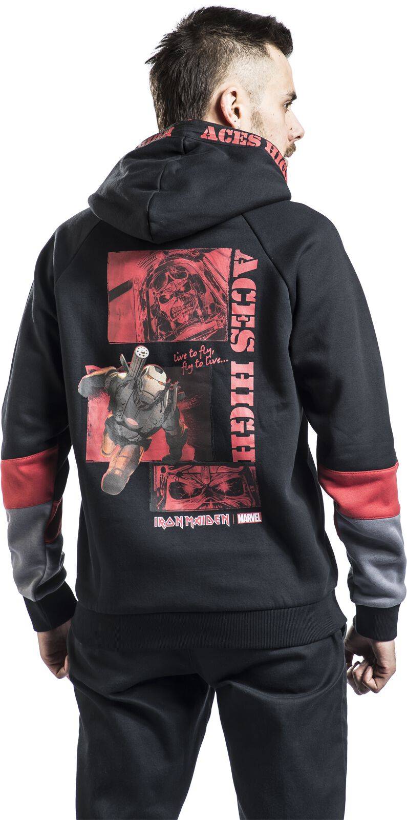 EMP "Iron Maiden X Marvel Collection" Kapuzenpullover Schwarz/grau/rot Von Iron Maiden