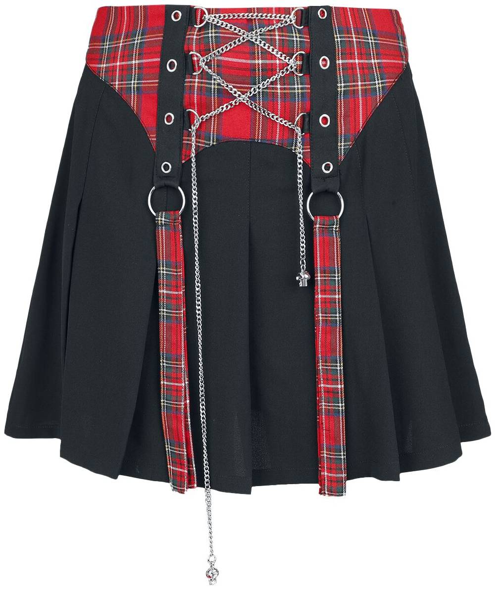 EMP "Isadora Skirt" Kurzer Rock schwarz/rot von Banned Alternative