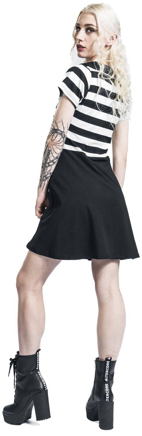 EMP "Isolde Dress" Kurzes Kleid Schwarz/weiß Von Rockabella