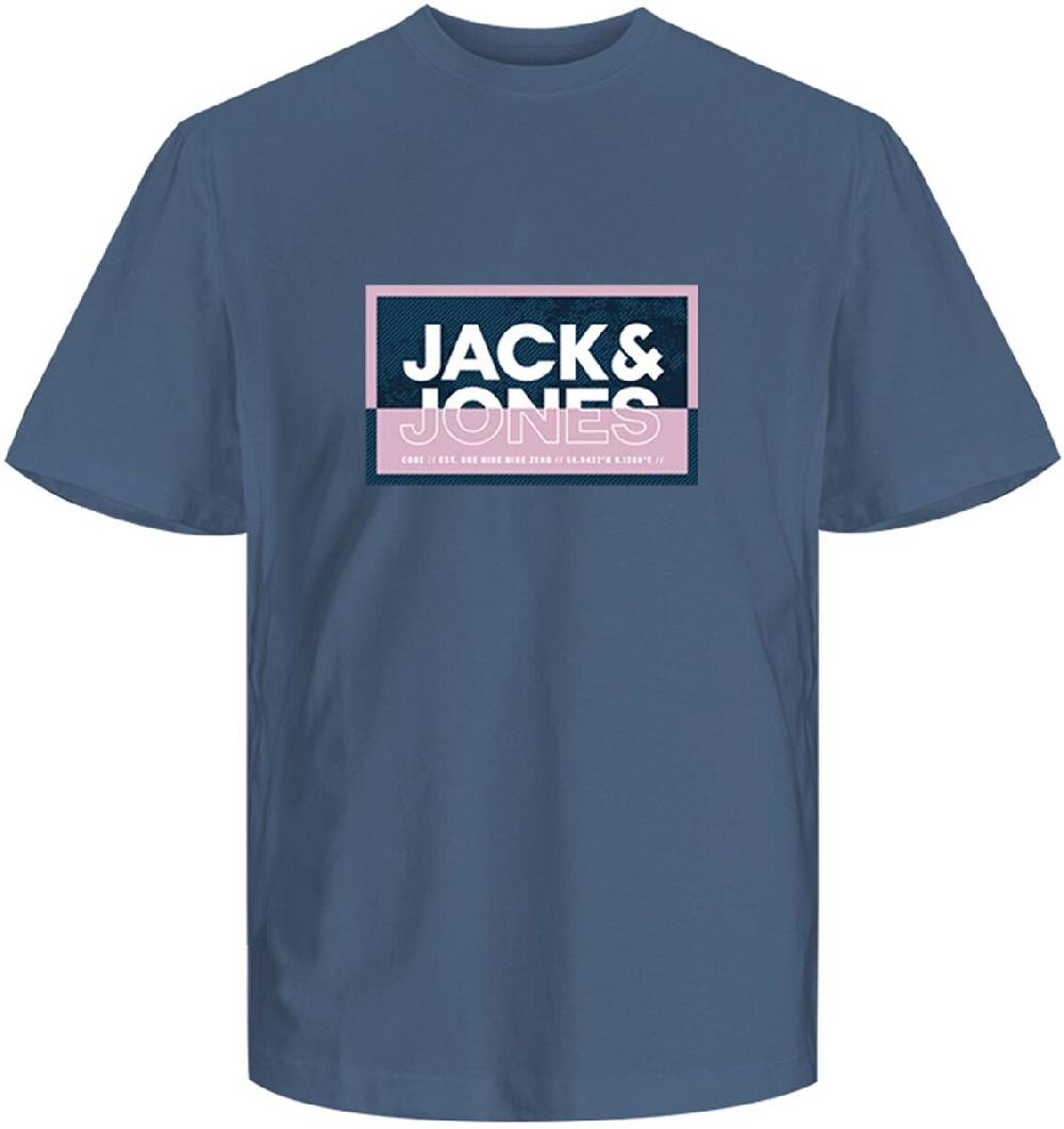 EMP "Jcologan Sommer Print Tee Crew FST JNR" T-Shirt blau von Jack & Jones Junior