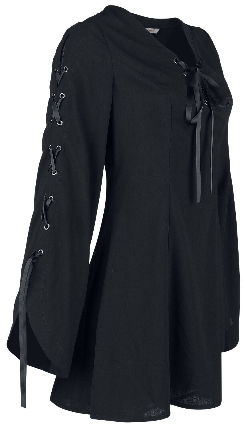 EMP "Jezebel Tie Dress" Kurzes Kleid Schwarz Von Banned Alternative