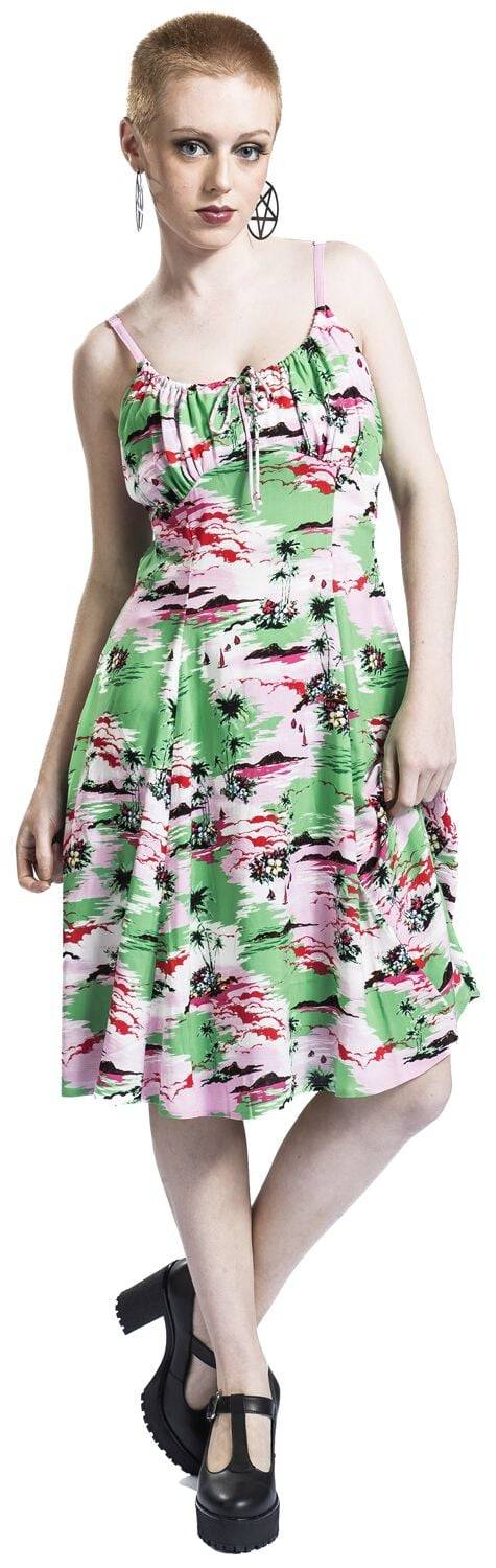 EMP "Kai Knee Dress" Mittellanges Kleid Multicolor Von Hell Bunny
