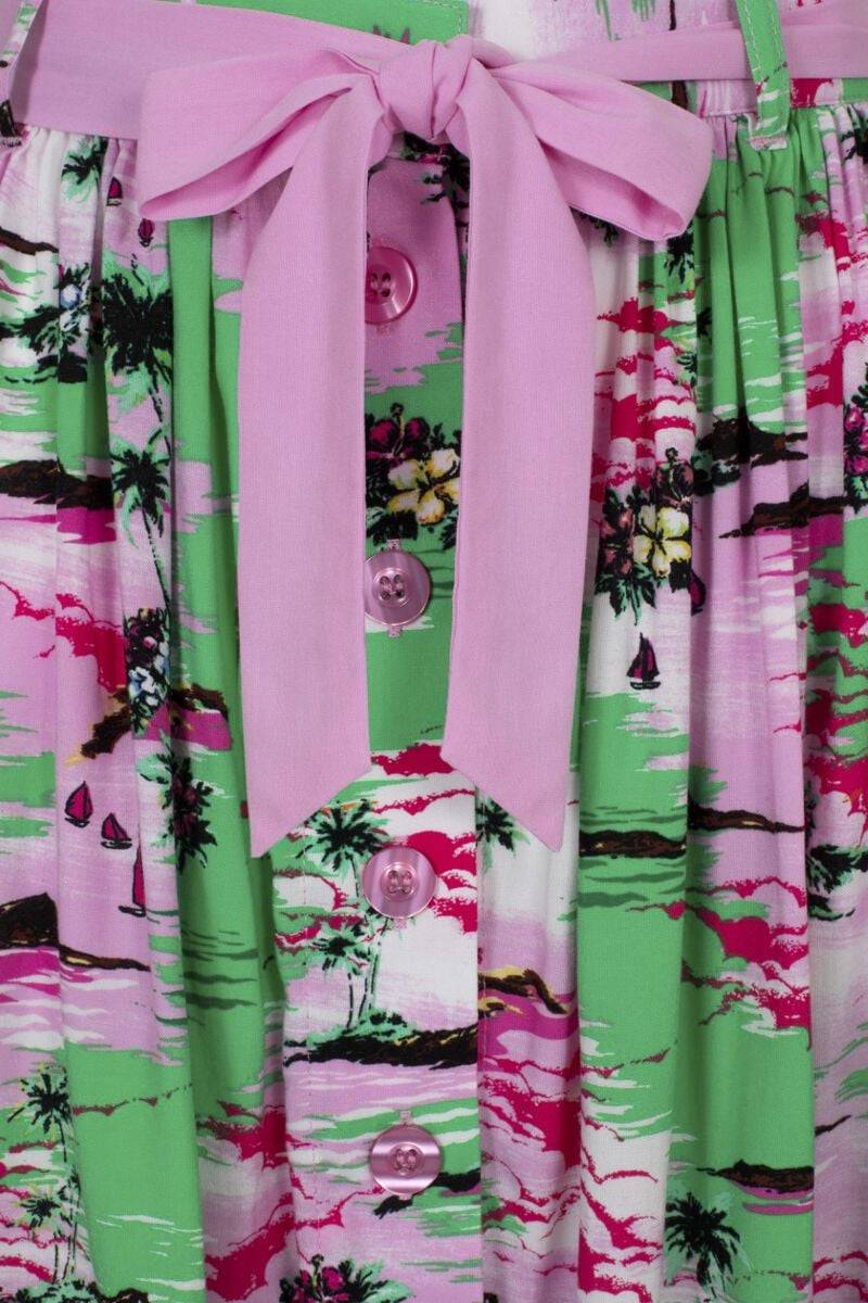 EMP "Kai Skirt" Mittellanger Rock Multicolor Von Hell Bunny