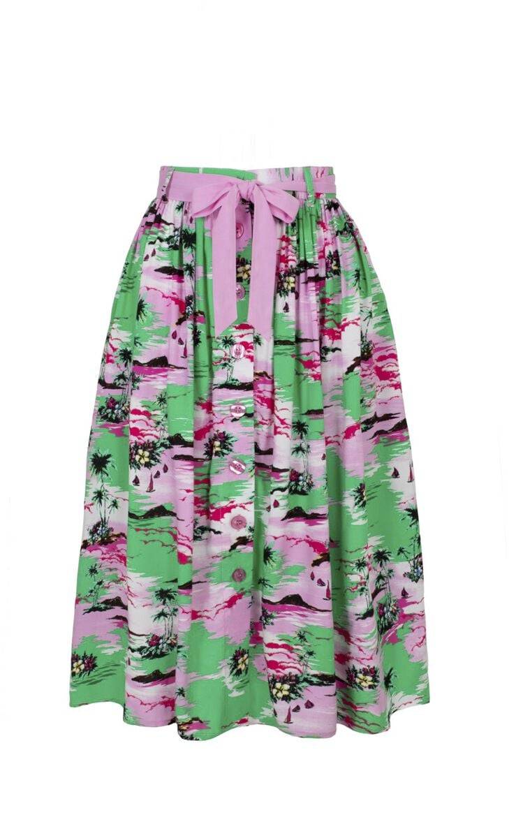EMP "Kai Skirt" Mittellanger Rock multicolor von Hell Bunny