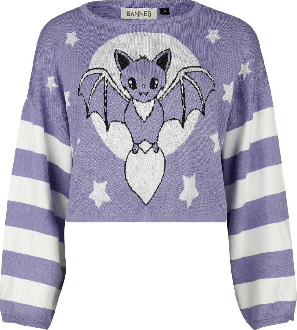 EMP "Kamiko Jumper" Strickpullover lila/weiß von Banned Alternative