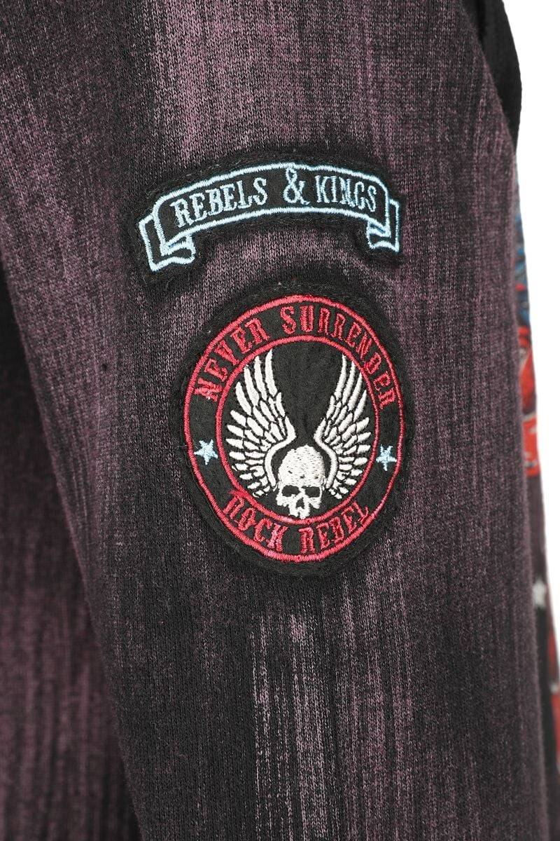 EMP Kapuzenjacke Schwarz/bordeaux Von Rock Rebel By EMP
