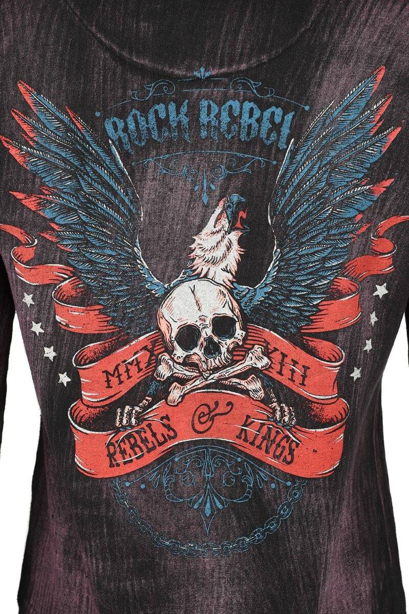 EMP Kapuzenjacke Schwarz/bordeaux Von Rock Rebel By EMP