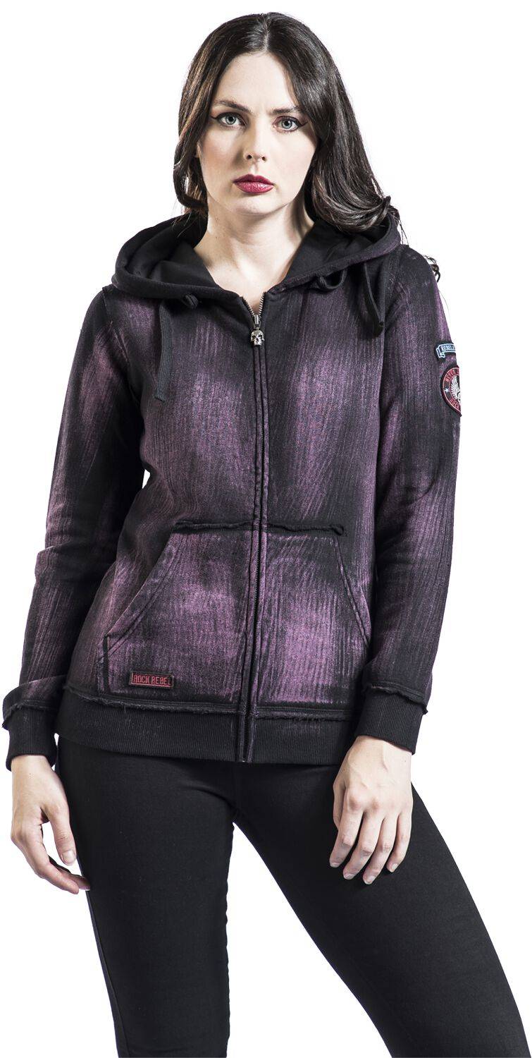 EMP Kapuzenjacke Schwarz/bordeaux Von Rock Rebel By EMP