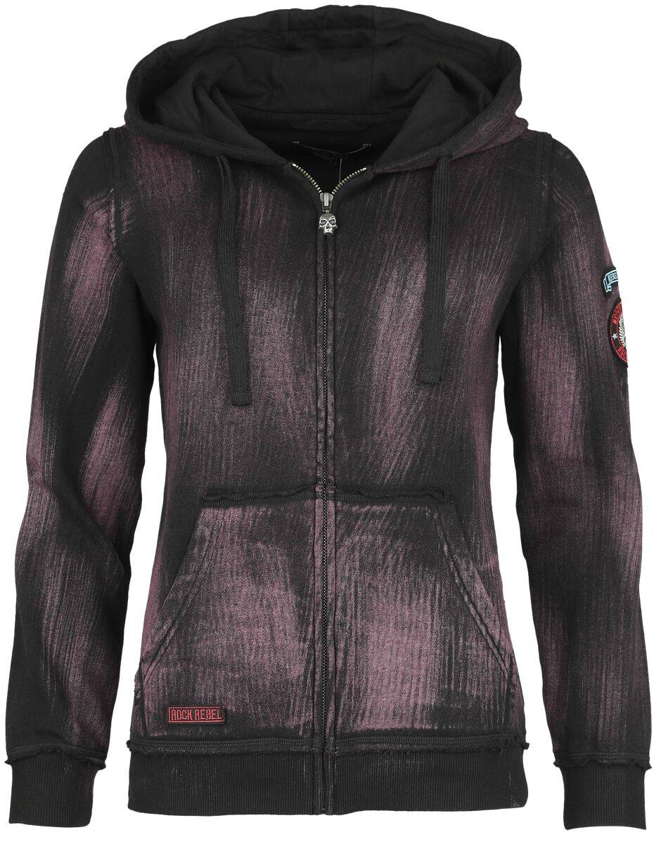 EMP Kapuzenjacke schwarz/bordeaux von Rock Rebel by EMP