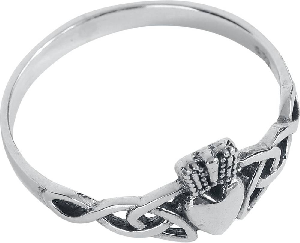 EMP "Keltischer Claddagh" Ring Silberfarben Von EtNox Magic And Mystic