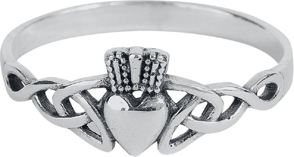 EMP "Keltischer Claddagh" Ring silberfarben von etNox magic and mystic