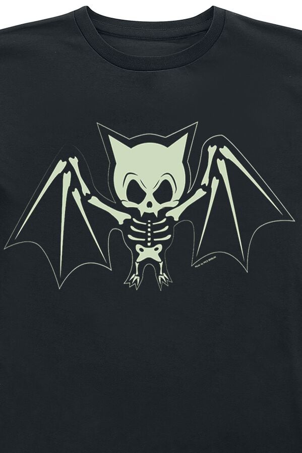 EMP "Kids - Fledermaus Skelett" T-Shirt Schwarz Von Tierisch