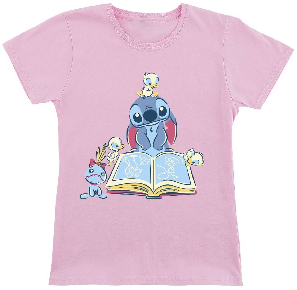 EMP "Kids - Reading A Book" T-Shirt rosa von Lilo & Stitch