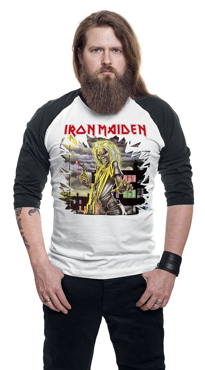 EMP "Killers Shatter" Langarmshirt Weiß/schwarz Von Iron Maiden