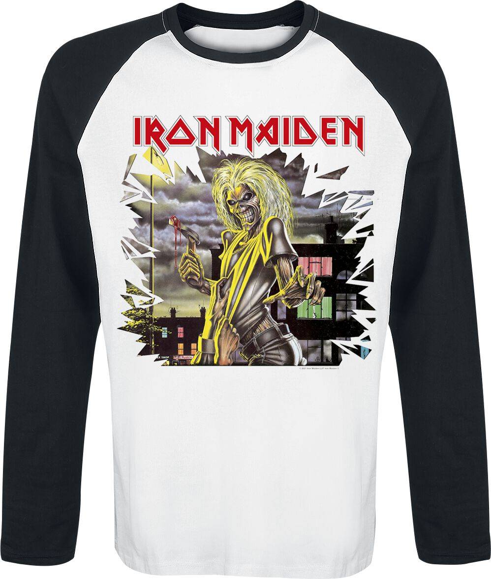 EMP "Killers Shatter" Langarmshirt weiß/schwarz von Iron Maiden