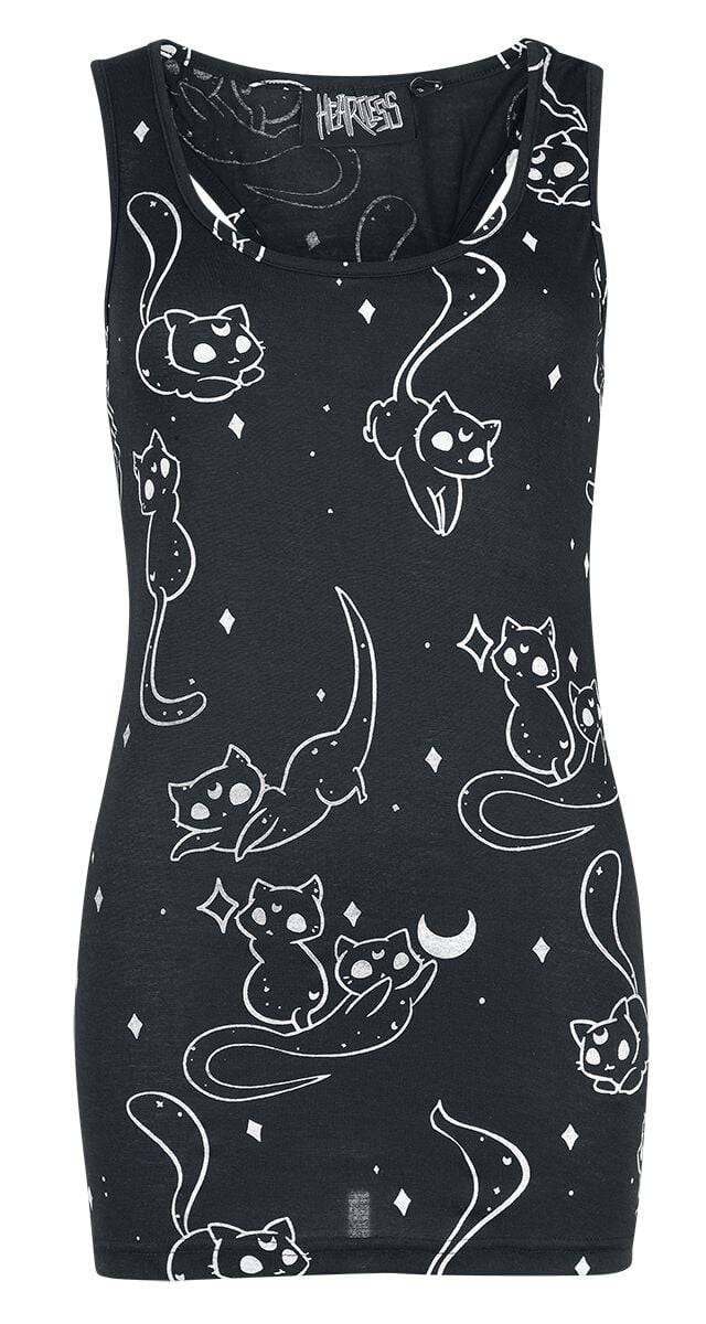 EMP "Kitty Spellbook Top" T-Shirt Schwarz/weiß Von Heartless