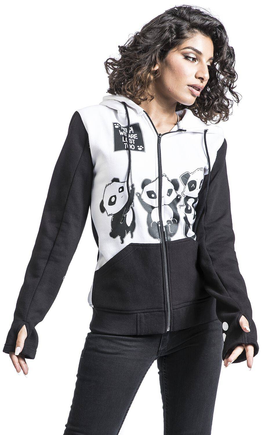 EMP "KP Lost Hood" Kapuzenjacke Schwarz/weiß Von Killer Panda