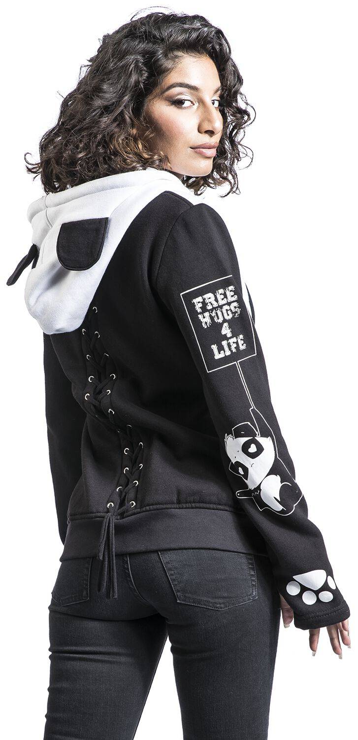 EMP "KP Lost Hood" Kapuzenjacke Schwarz/weiß Von Killer Panda