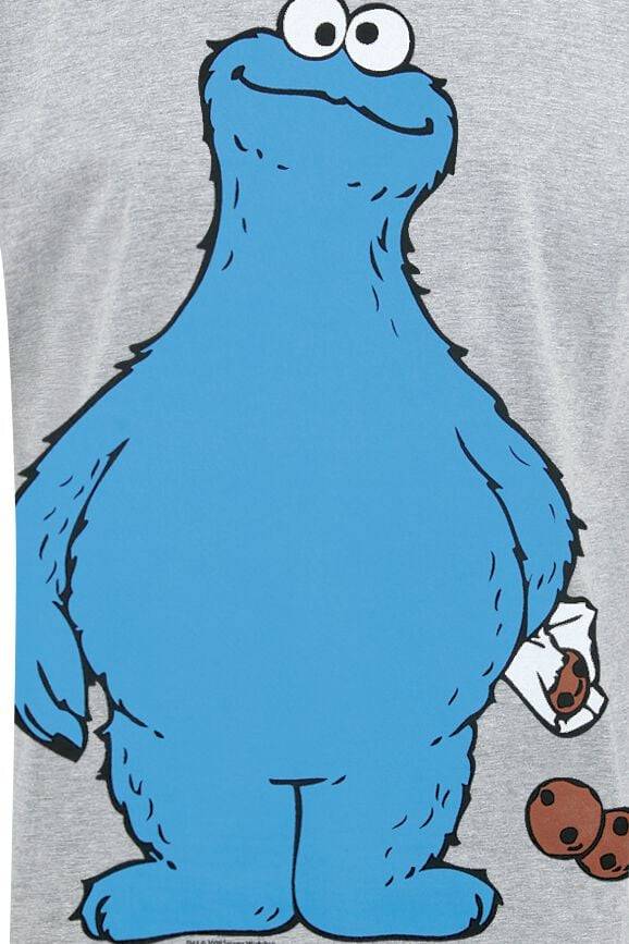 EMP "Krümelmonster - Cookie Thief" T-Shirt Grau Meliert Von Sesamstraße