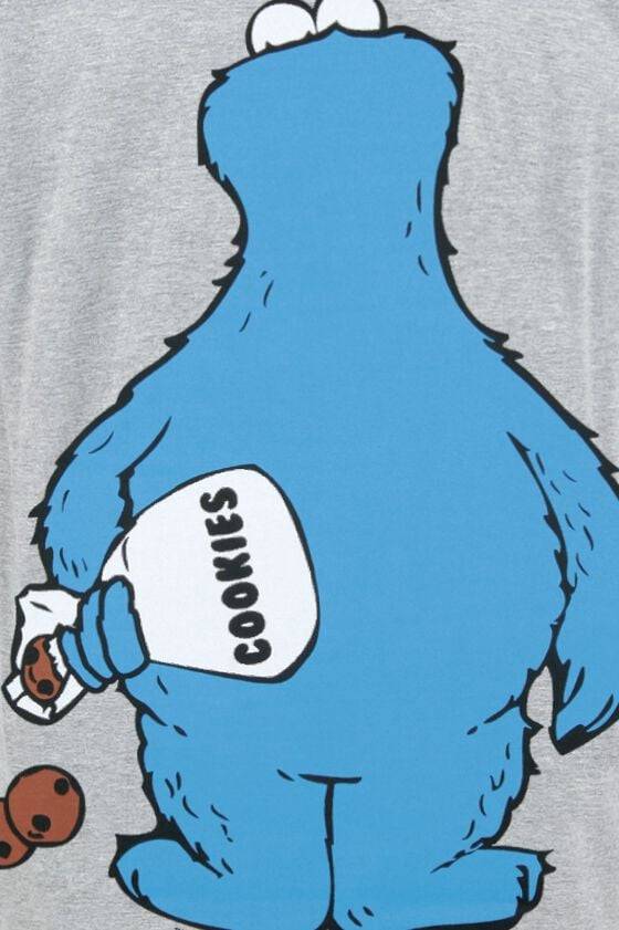 EMP "Krümelmonster - Cookie Thief" T-Shirt Grau Meliert Von Sesamstraße
