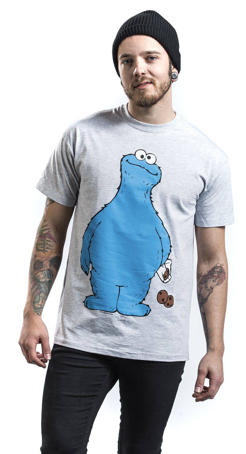 EMP "Krümelmonster - Cookie Thief" T-Shirt Grau Meliert Von Sesamstraße