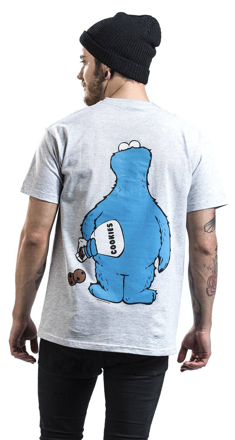 EMP "Krümelmonster - Cookie Thief" T-Shirt Grau Meliert Von Sesamstraße