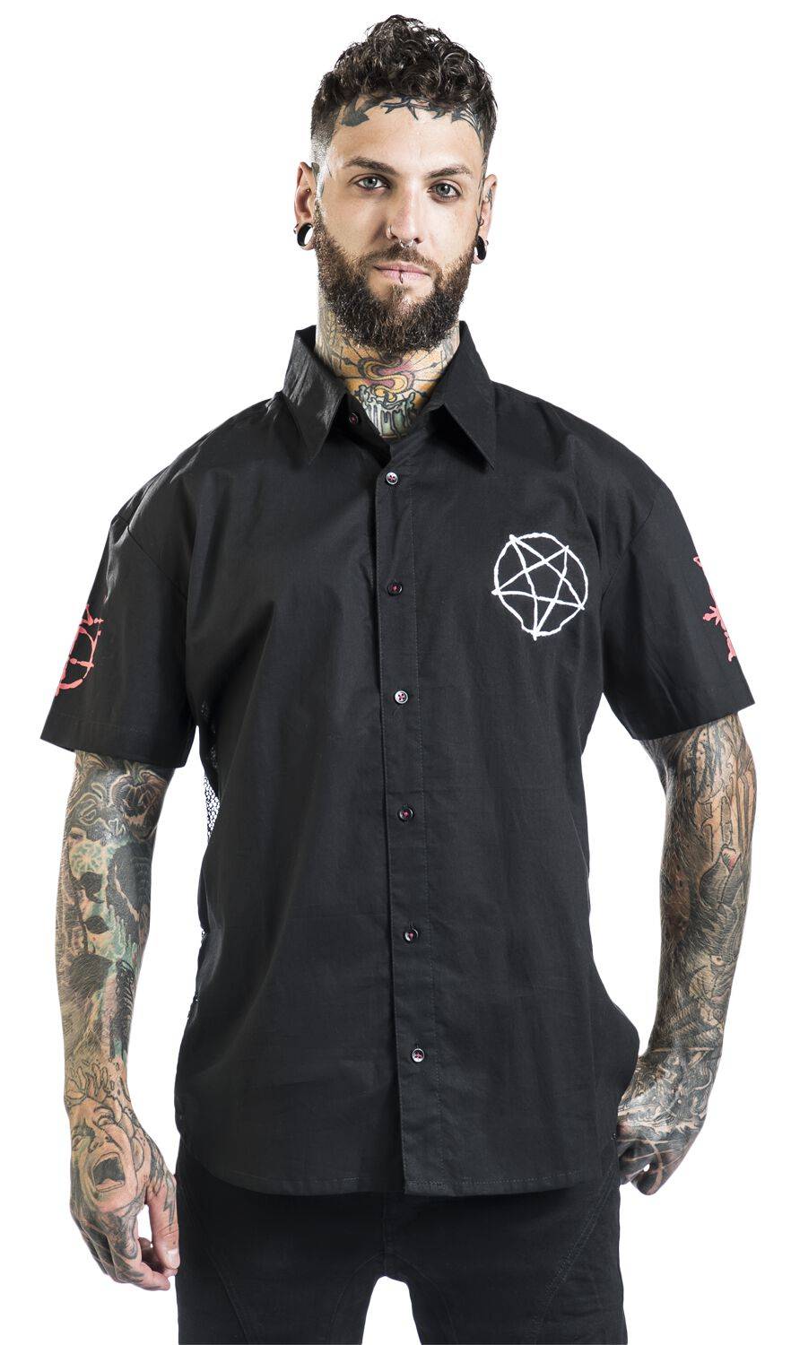 EMP Kurzarmhemd Schwarz Von Black Blood By Gothicana