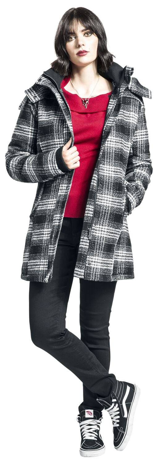 EMP Kurzmantel Schwarz/grau Von Black Premium By EMP