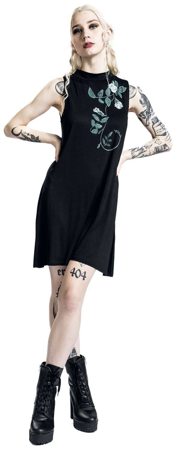 EMP "Lace Creeper" Kurzes Kleid Schwarz Von Outer Vision
