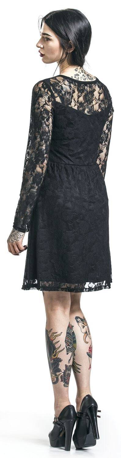 EMP "Lace Dress" Kurzes Kleid Schwarz Von Gothicana By EMP