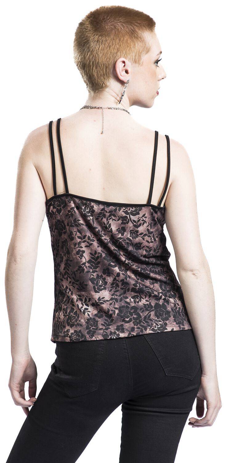 EMP "Lace Flowers" Top Braun/schwarz Von Outer Vision