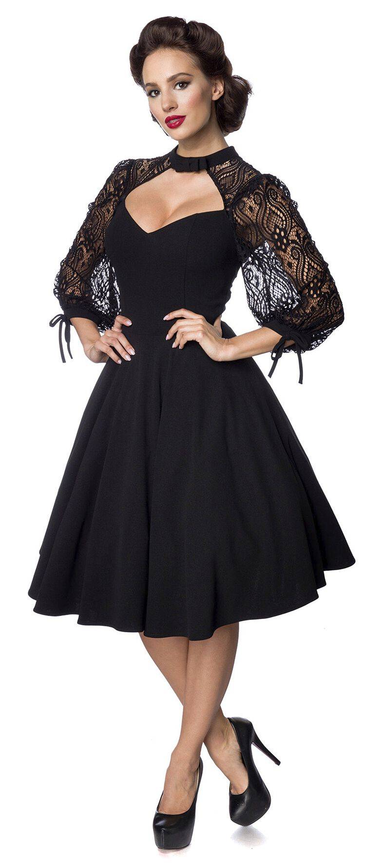 EMP "Lacedress" Mittellanges Kleid Schwarz Von Belsira