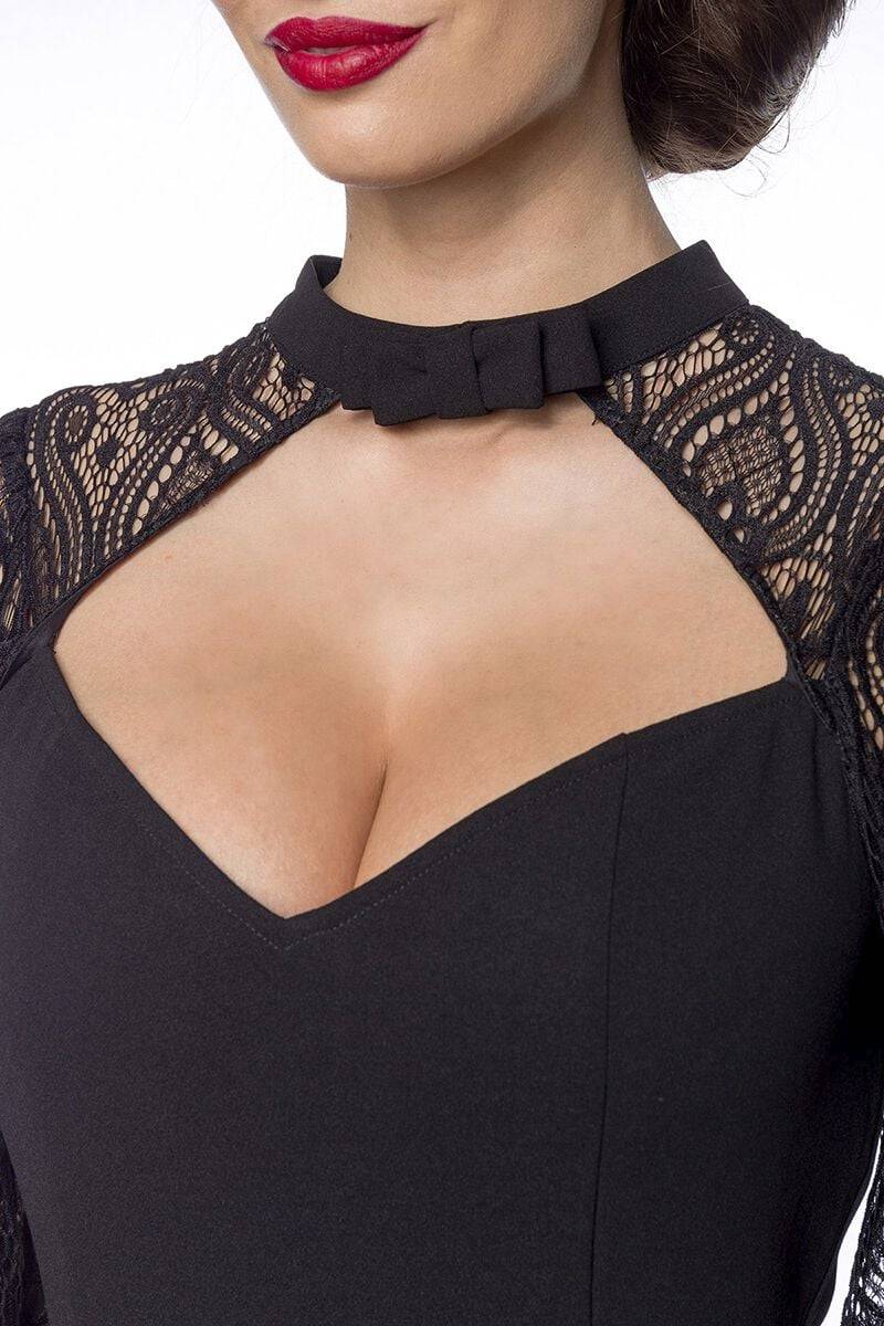 EMP "Lacedress" Mittellanges Kleid Schwarz Von Belsira