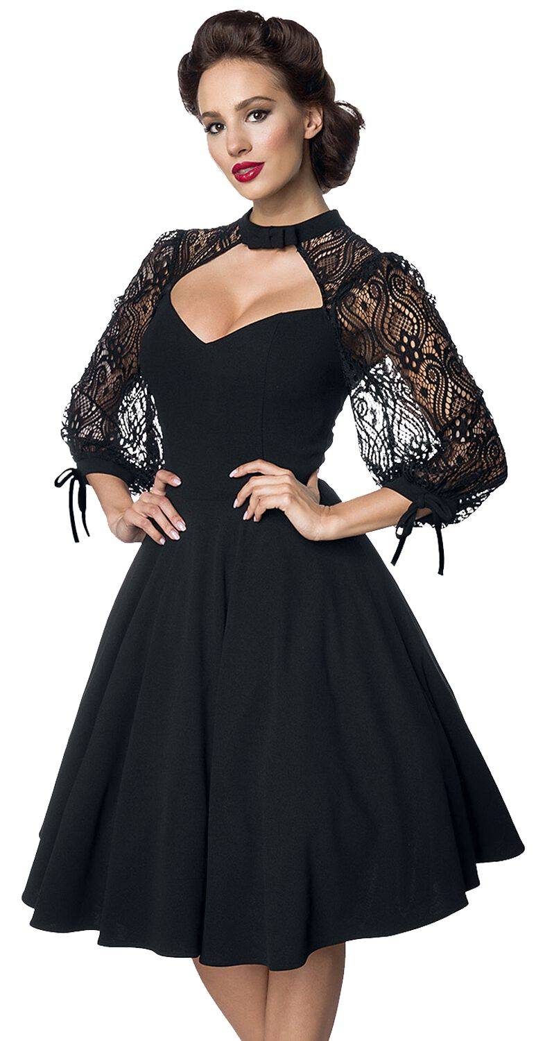 EMP "Lacedress" Mittellanges Kleid schwarz von Belsira