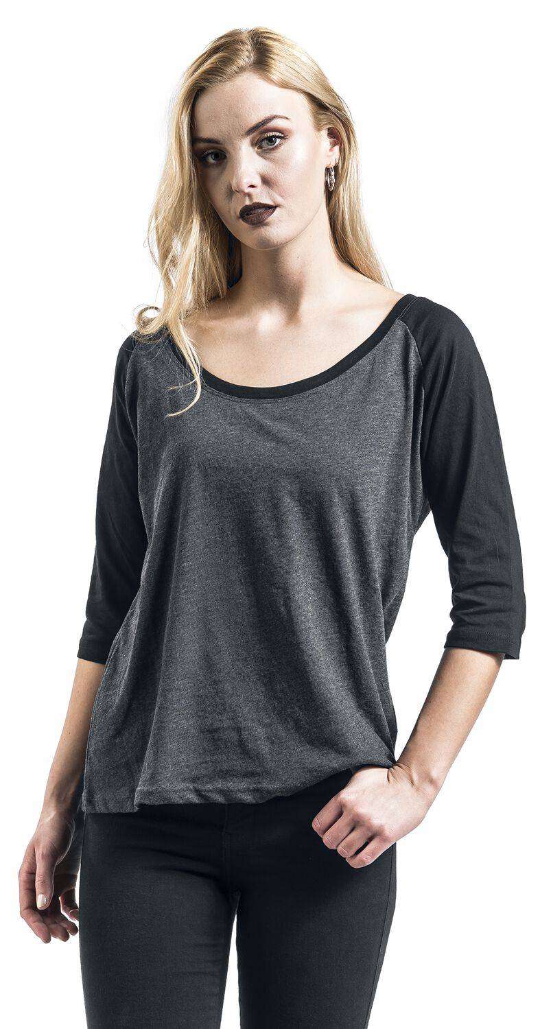 EMP "Ladies 3/4 Contrast Raglan Tee" Langarmshirt Charcoal/schwarz Von Urban Classics