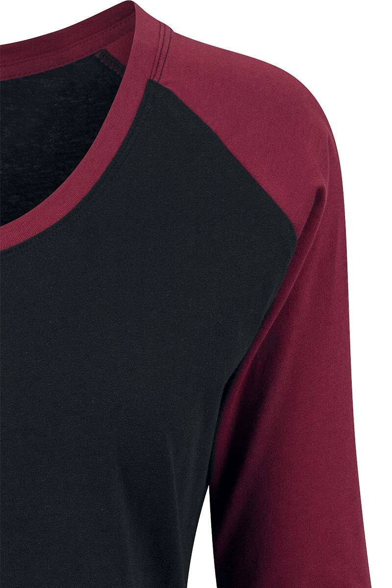 EMP "Ladies 3/4 Contrast Raglan Tee" Langarmshirt Schwarz/burgund Von Urban Classics