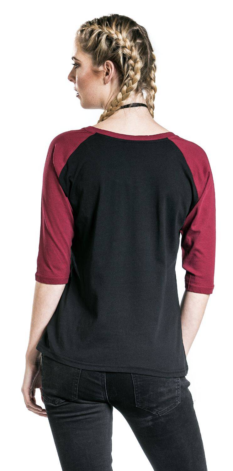 EMP "Ladies 3/4 Contrast Raglan Tee" Langarmshirt Schwarz/burgund Von Urban Classics