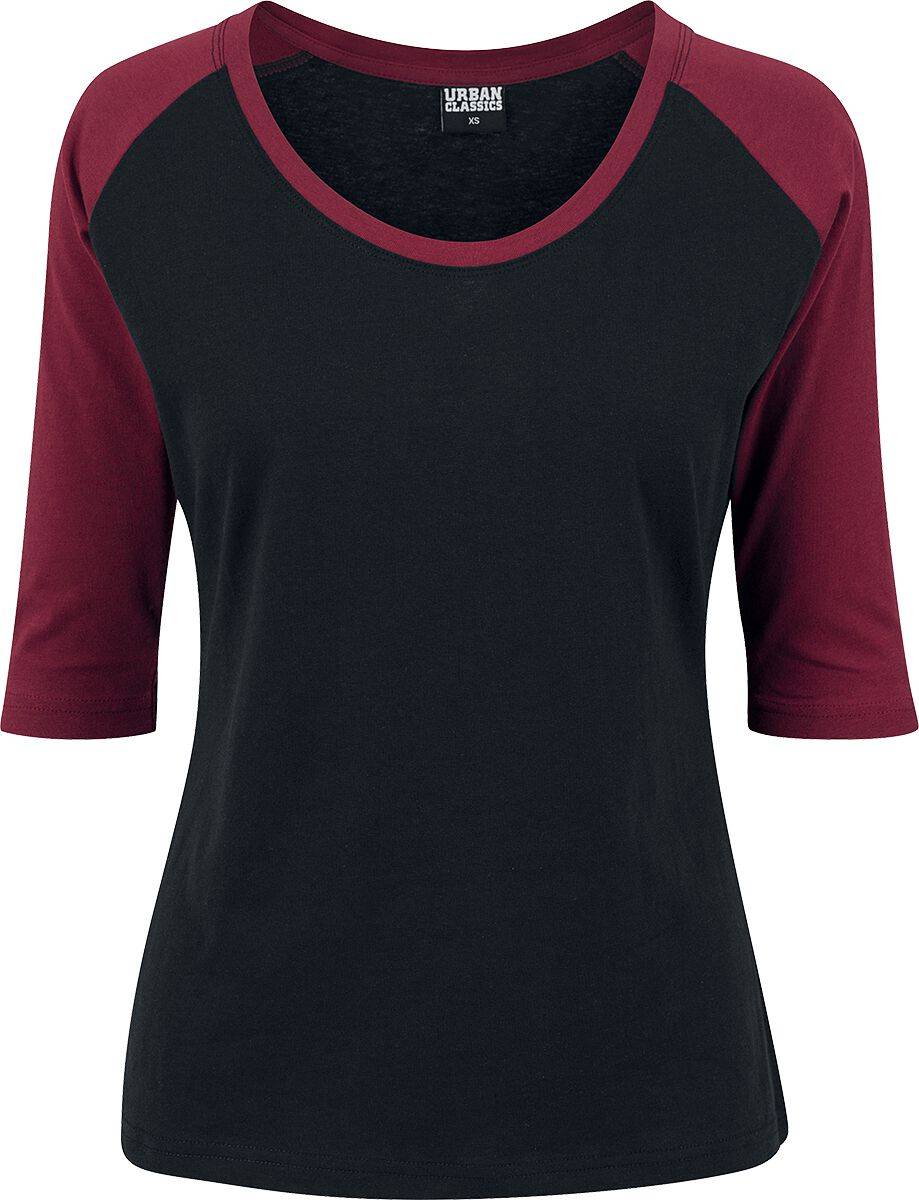 EMP "Ladies 3/4 Contrast Raglan Tee" Langarmshirt schwarz/burgund von Urban Classics