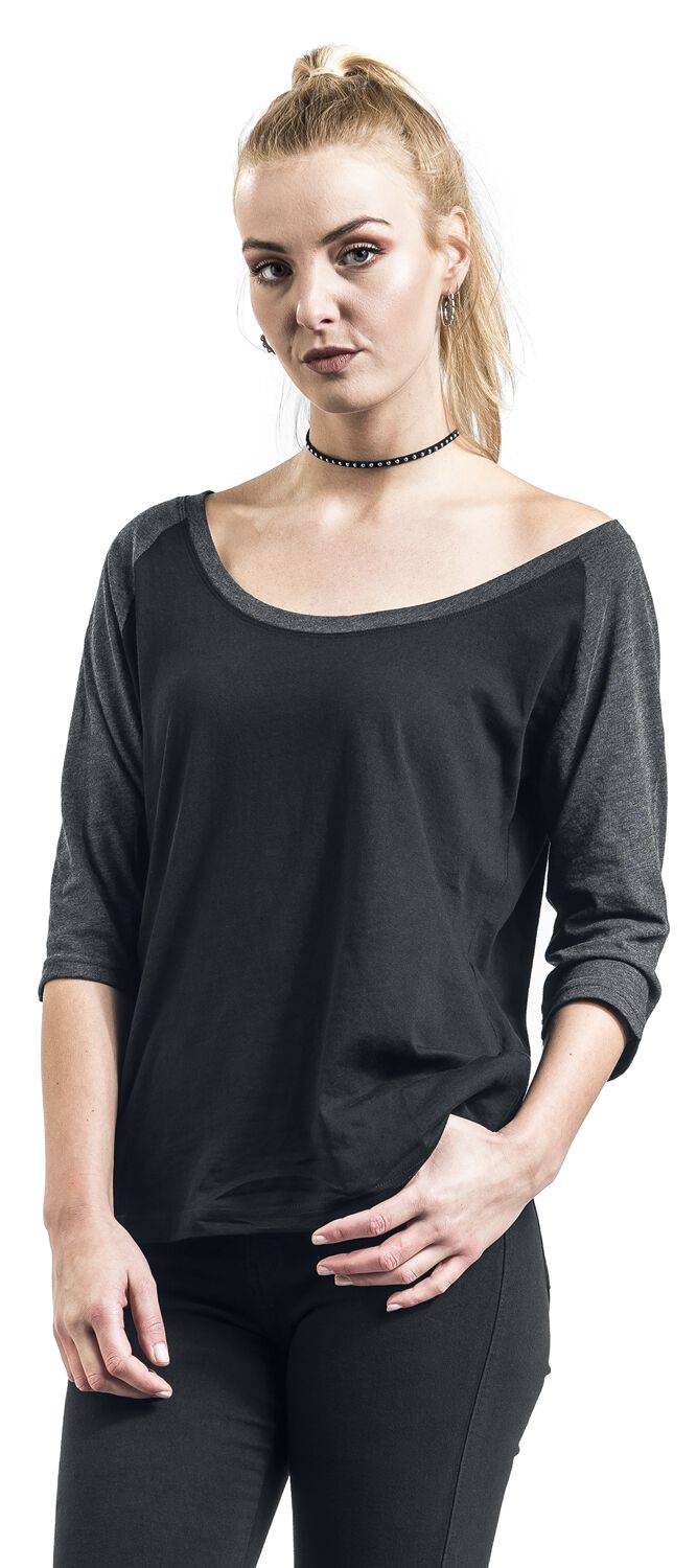 EMP "Ladies 3/4 Contrast Raglan Tee" Langarmshirt Schwarz/charcoal Von Urban Classics