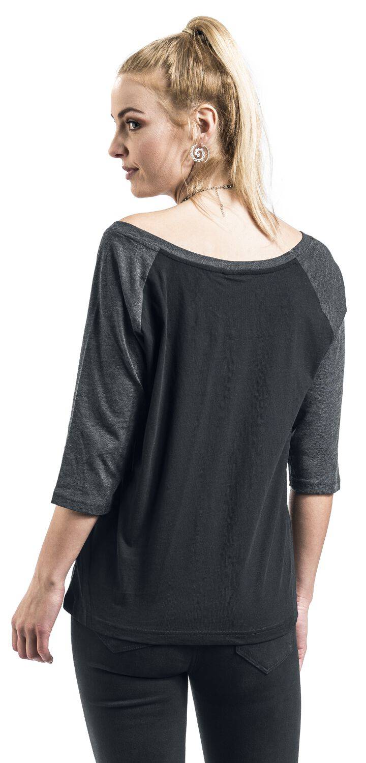 EMP "Ladies 3/4 Contrast Raglan Tee" Langarmshirt Schwarz/charcoal Von Urban Classics