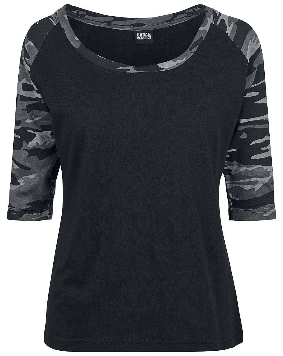 EMP "Ladies 3/4 Contrast Raglan Tee" Langarmshirt schwarz/darkcamo von Urban Classics