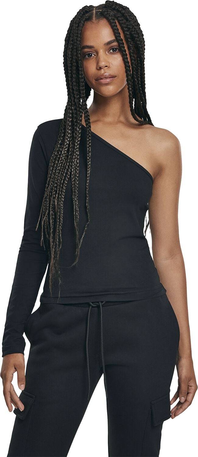 EMP "Ladies Asymmetric Longsleeve" Top Schwarz Von Urban Classics