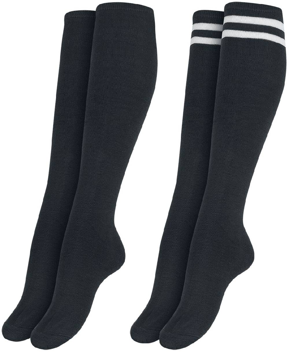 EMP "Ladies College Socks 2-Pack" Kniestrümpfe schwarz von Urban Classics
