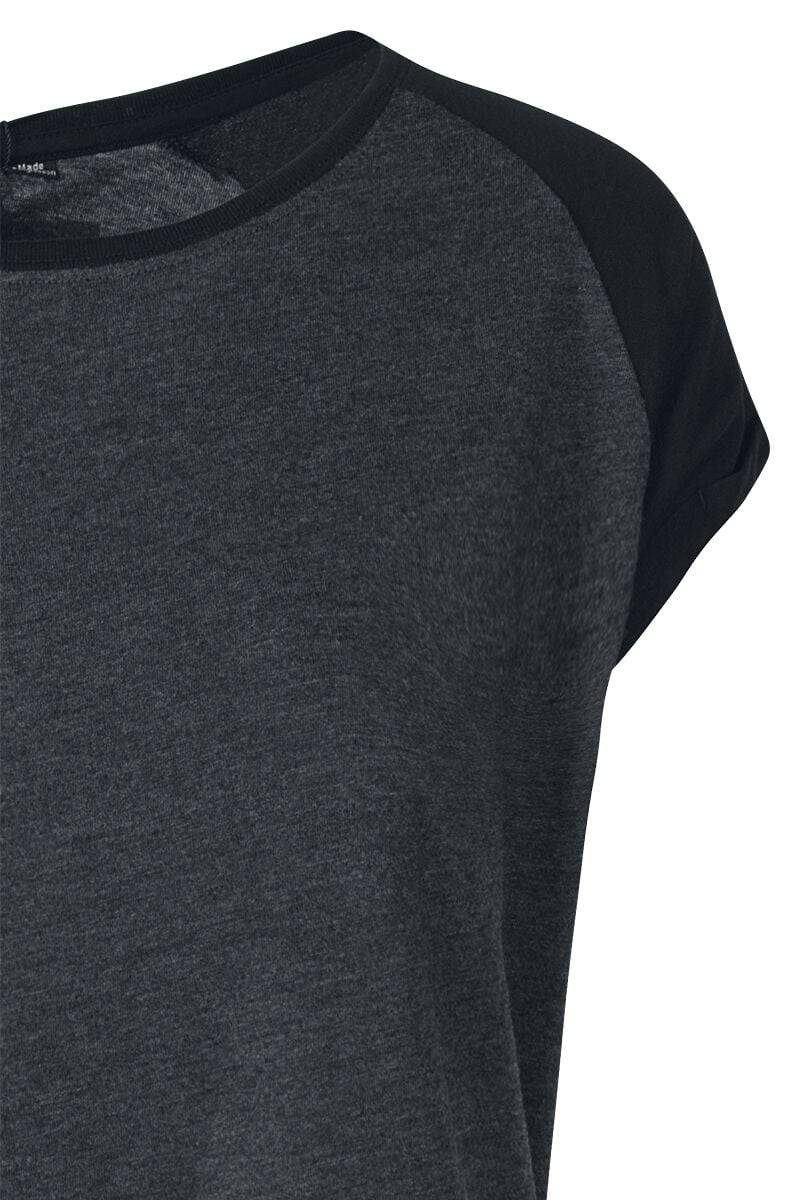 EMP "Ladies Contrast Raglan Tee" T-Shirt Charcoal/schwarz Von Urban Classics