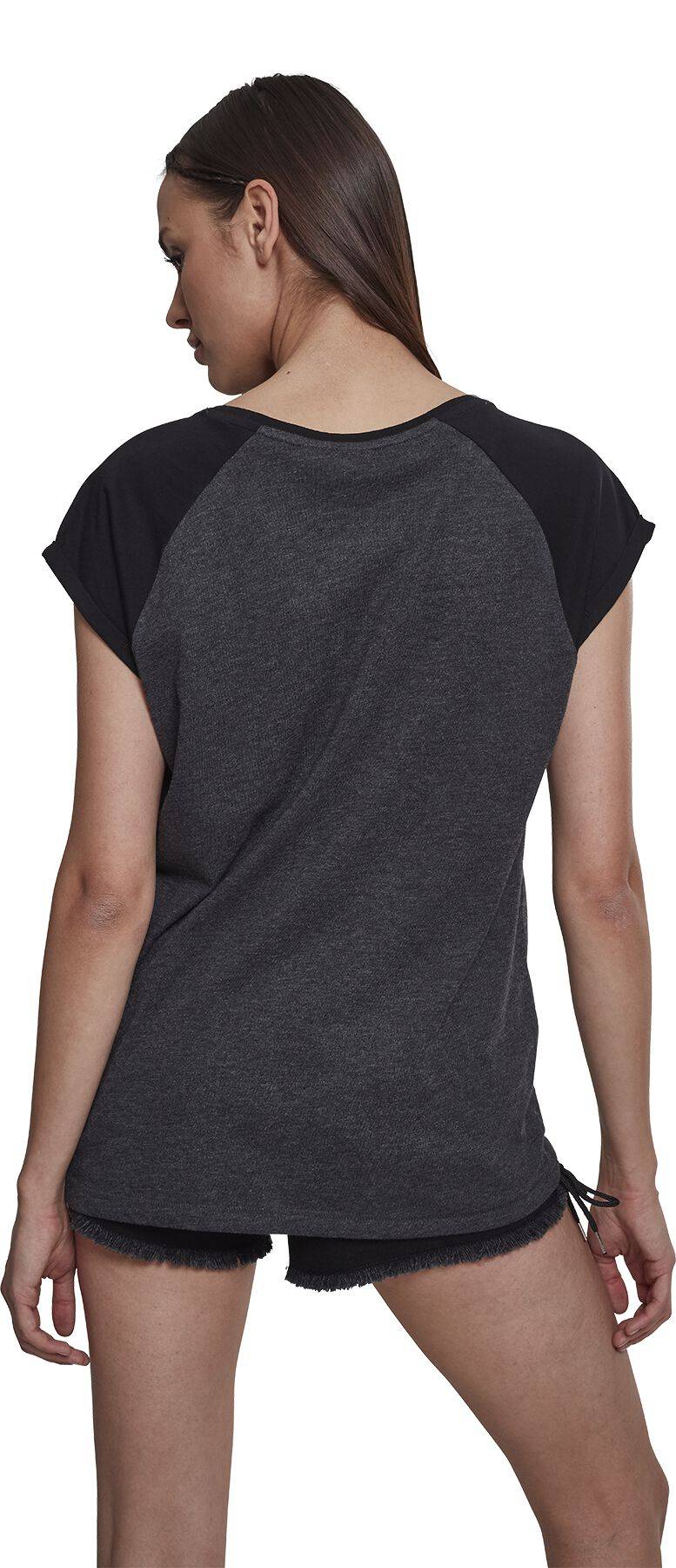 EMP "Ladies Contrast Raglan Tee" T-Shirt Charcoal/schwarz Von Urban Classics
