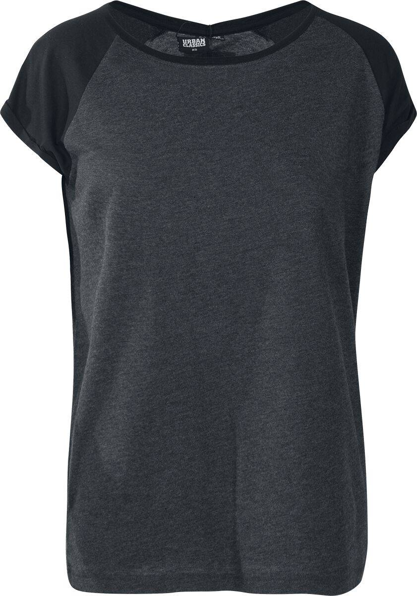 EMP "Ladies Contrast Raglan Tee" T-Shirt charcoal/schwarz von Urban Classics