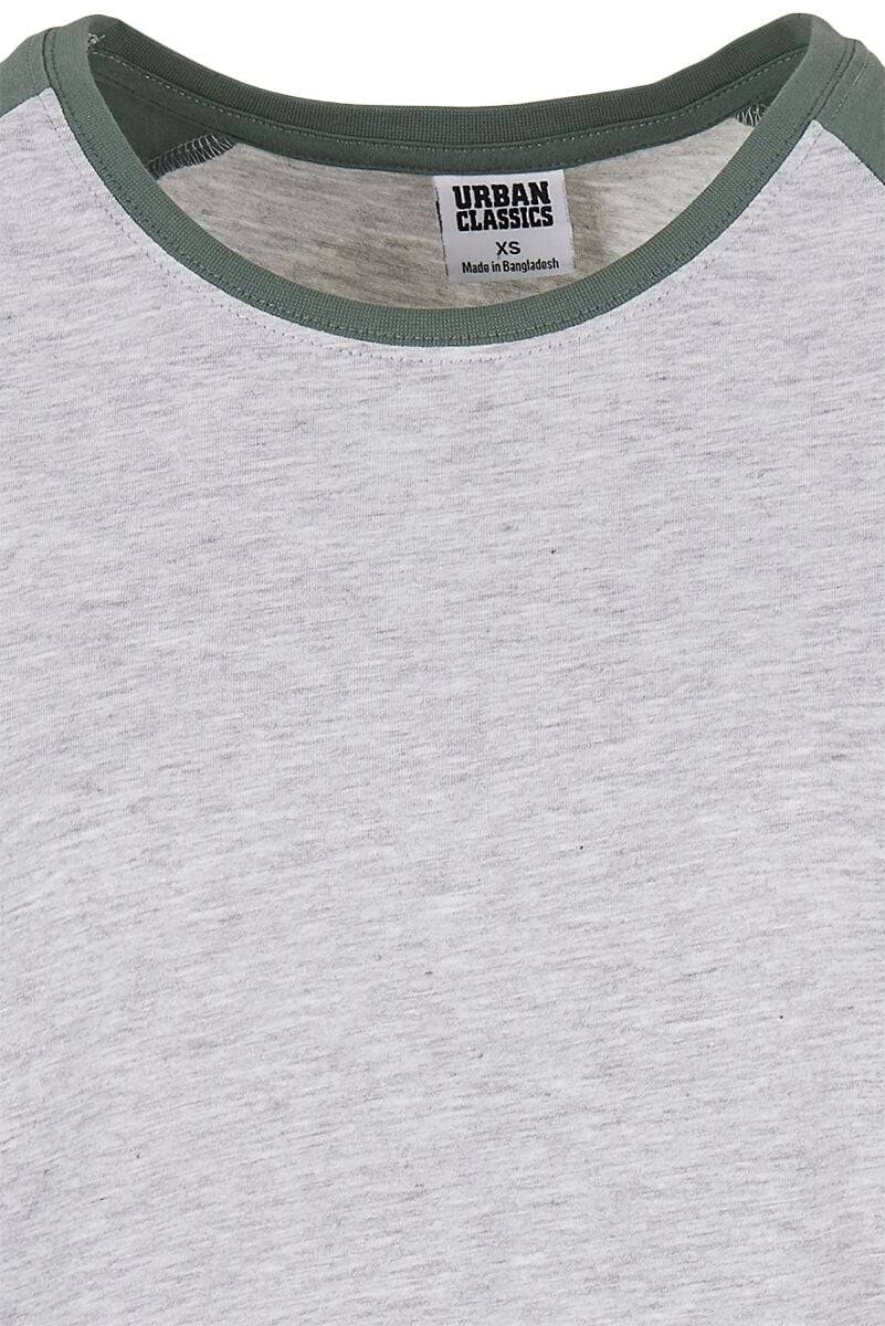 EMP "Ladies Contrast Raglan Tee" T-Shirt Grau Meliert/grün Von Urban Classics