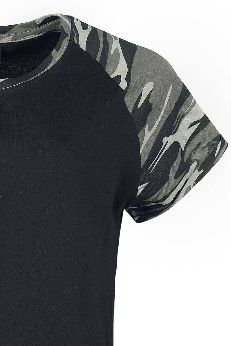 EMP "Ladies Contrast Raglan Tee" T-Shirt Schwarz/darkcamo Von Urban Classics