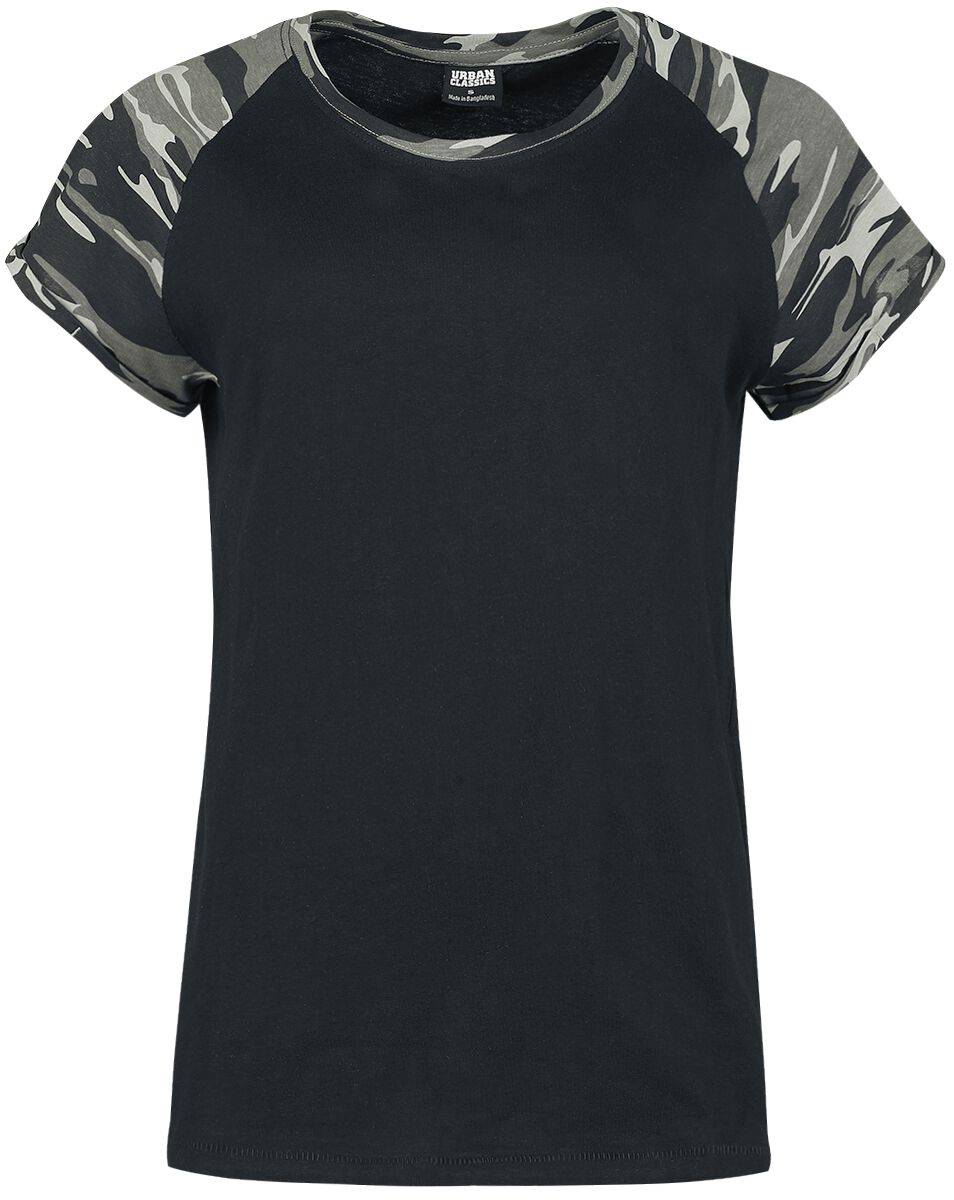 EMP "Ladies Contrast Raglan Tee" T-Shirt schwarz/darkcamo von Urban Classics